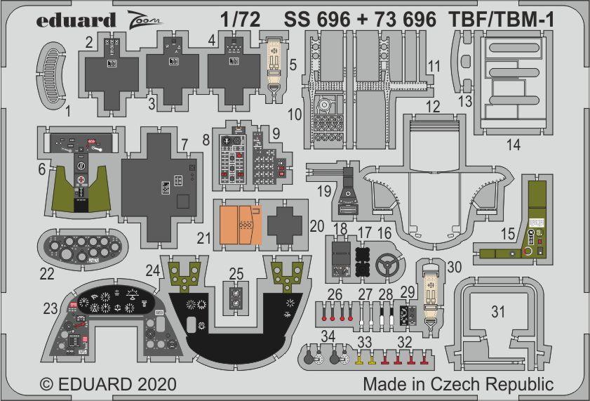 Eduard SS696 1:72 Grumman TBF/TBM-1 Avenger