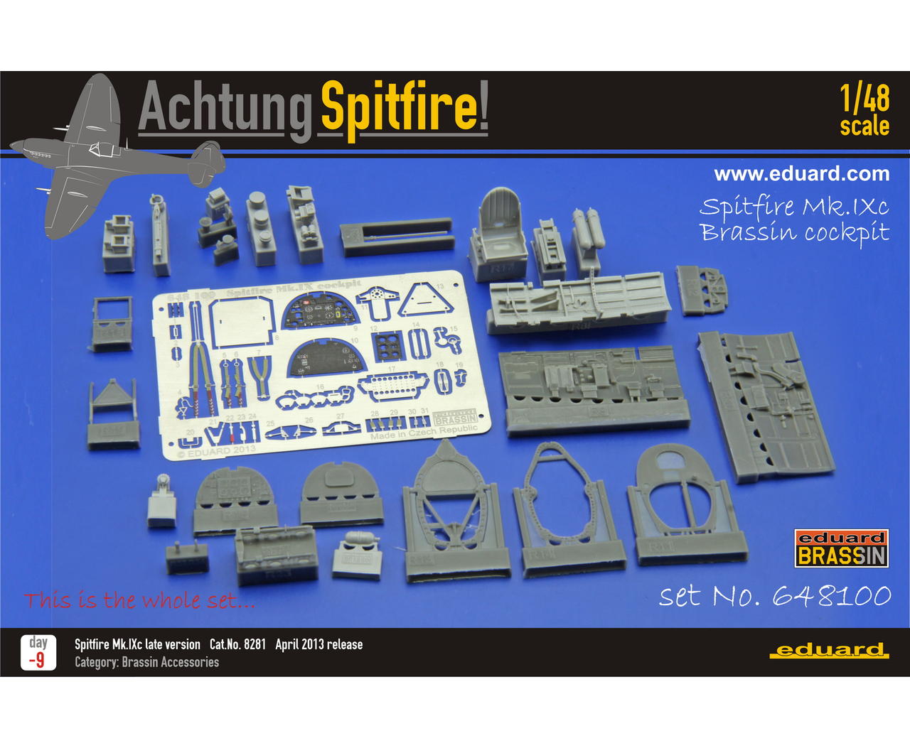 Eduard Brassin 648100 1:48 Supermarine Spitfire Mk.IX cockpit