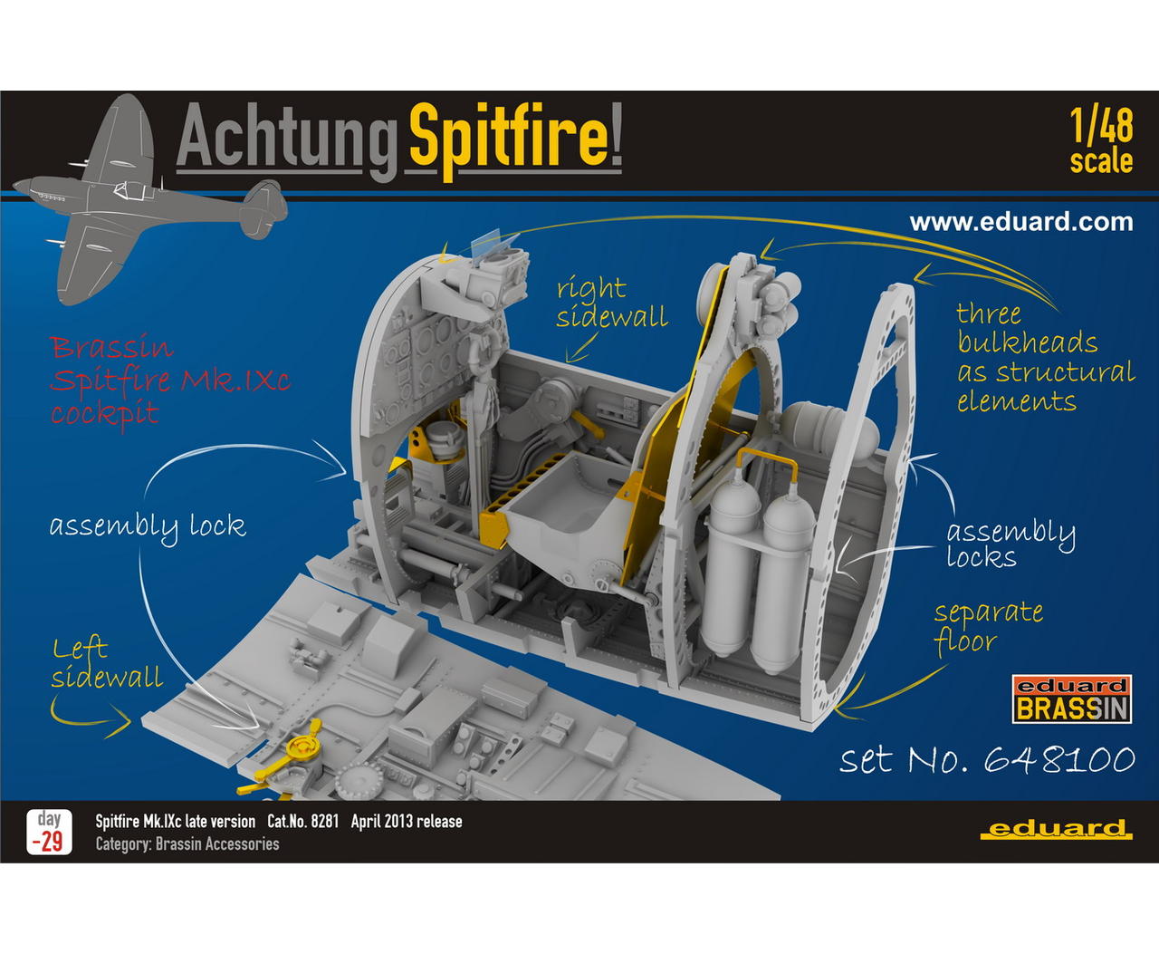 Eduard Brassin 648100 1:48 Supermarine Spitfire Mk.IX cockpit