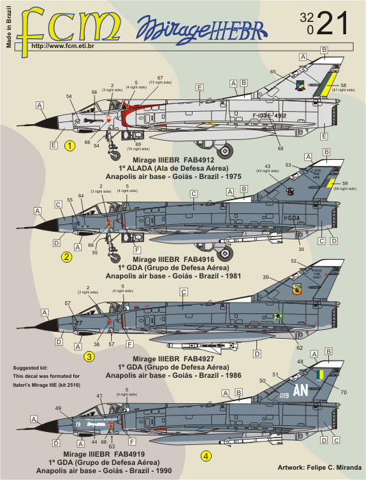 FCM 32021 1:32 Dassault Mirage IIIE - Brazilian Air Force