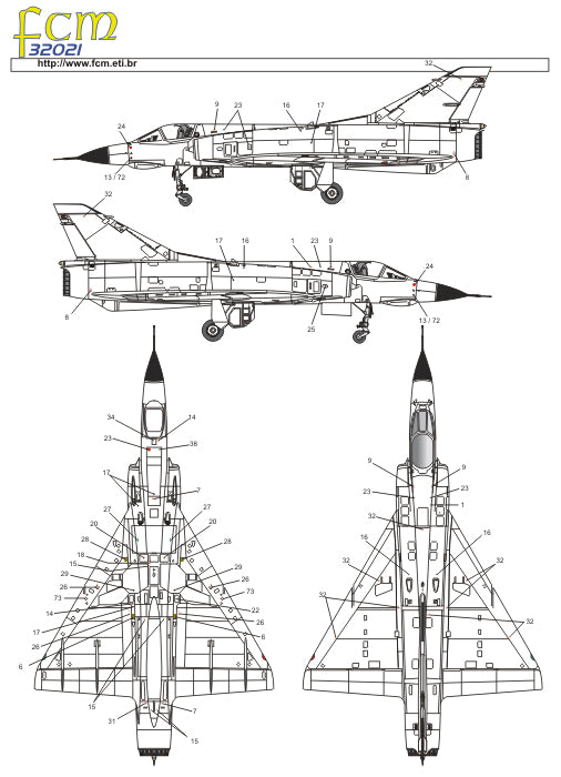 FCM 32021 1:32 Dassault Mirage IIIE - Brazilian Air Force