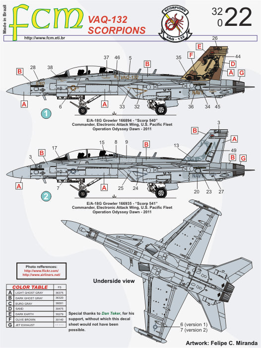 FCM 32022 1:32 Grumman EA-18G Growler - VAQ 132 Scorpions