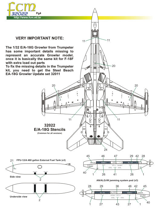 FCM 32022 1:32 Grumman EA-18G Growler - VAQ 132 Scorpions