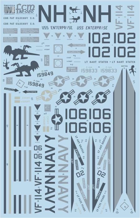 FCM 32020 1:32 Grumman F-14A Tomcat - VF-114 Aardvarks