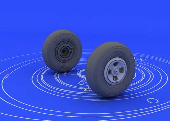 Eduard Brassin 648115 1:48 Supermarine Spitfire Mk.IX wheels with weighted tyre effect - 4 spoke