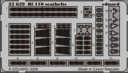 Eduard 32629 1:32 Messerschmitt Bf-110 seatbelts PRE-PAINTED IN COLOUR!