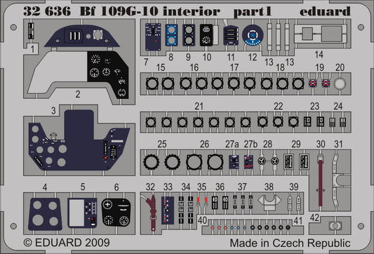 Eduard 32636 1:32 Messerschmitt Bf-109G-10 interior part 1