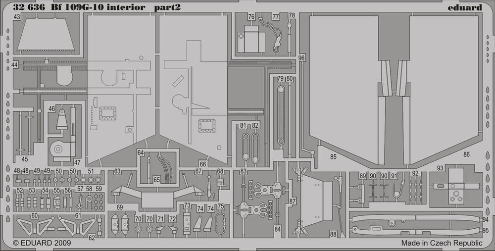 Eduard 32636 1:32 Messerschmitt Bf-109G-10 interior part 1