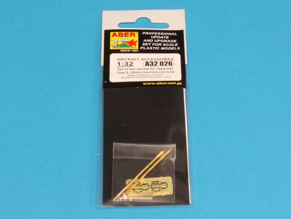 Aber A32026 1:32 Set of 2 Barrels for Japanese 30mm Type 5 Aircraft Machine Cannons