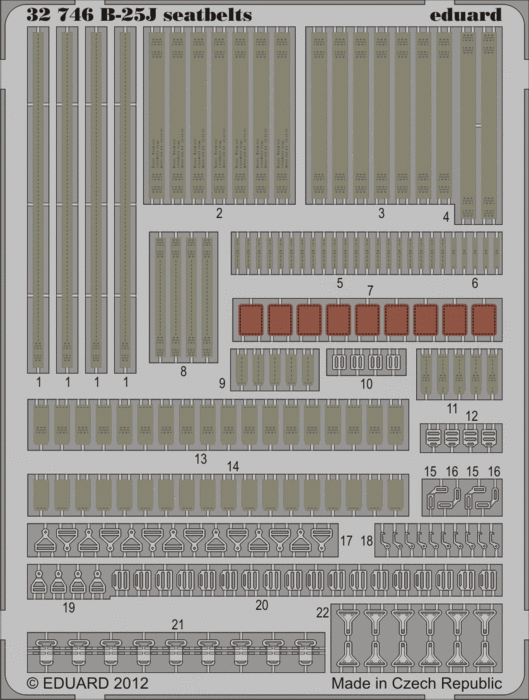 Eduard 32746 1:32 North-American B-25J Mitchell seatbelts