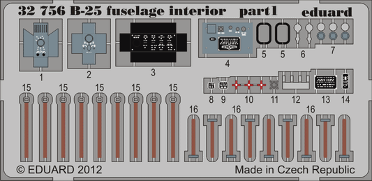 Eduard 32756 1:32 North-American B-25J Mitchell fuselage interior