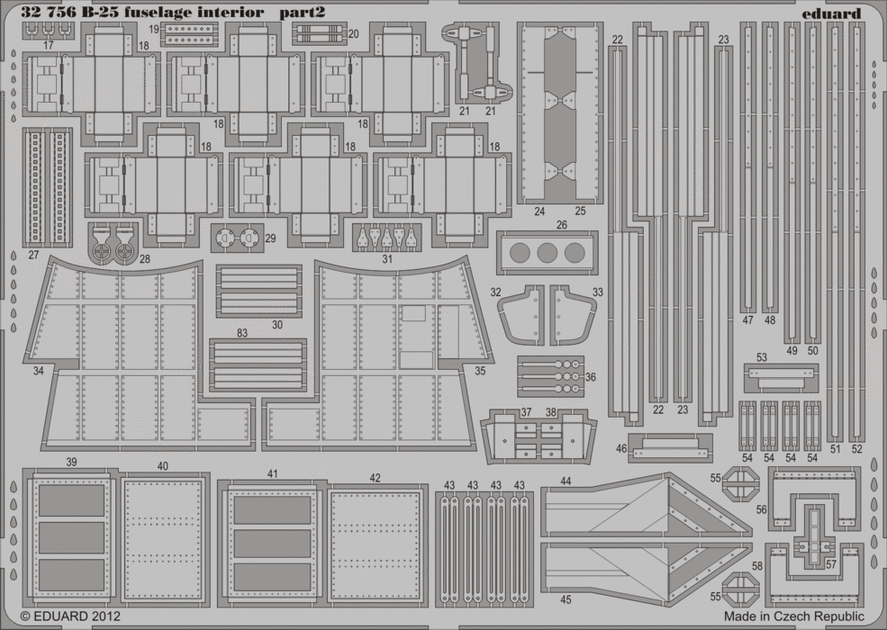 Eduard 32756 1:32 North-American B-25J Mitchell fuselage interior