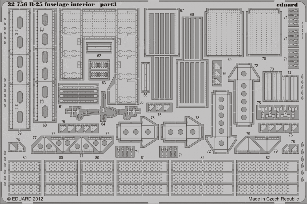 Eduard 32756 1:32 North-American B-25J Mitchell fuselage interior