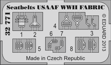 Eduard 32771 1:32 seatbelts USAAF WWII FABRIC