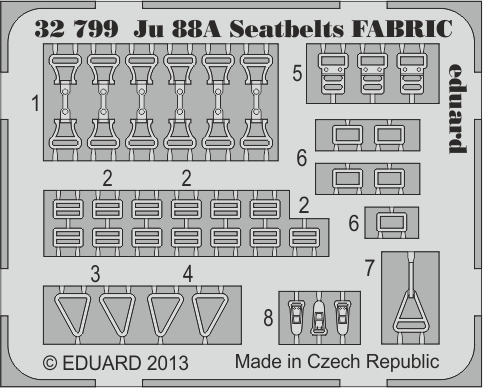 Eduard 32799 1:32 Junkers Ju-88 seatbelts FABRIC