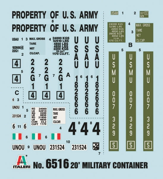 Italeri 6516 1:35 20' Military Container