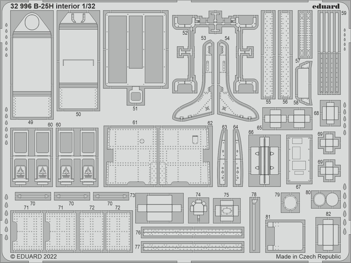 Eduard 32996 1:32 North-American B-25H Mitchell interior