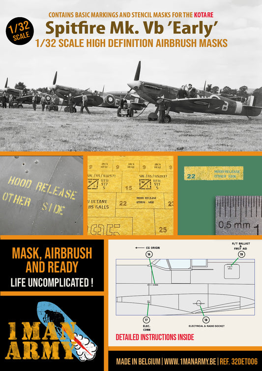 1ManArmy 32DET006 1:32 Supermarine Spitfire Mk.Vb Early Version