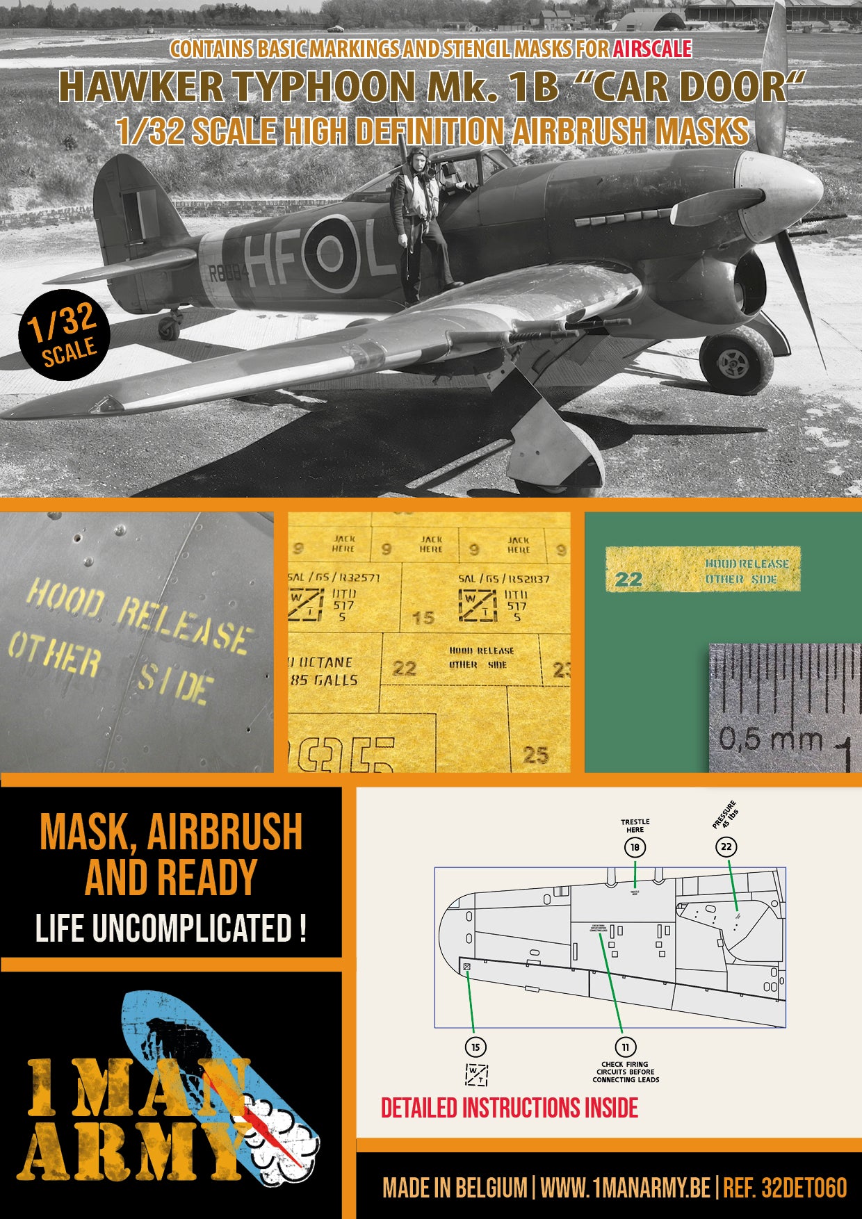 1ManArmy 32DET060 1:32 Hawker Typhoon Mk Ib 'Car Door'