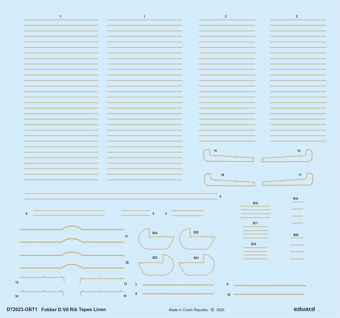 Eduard D72023 1:72 Fokker D.VII rib tapes linen