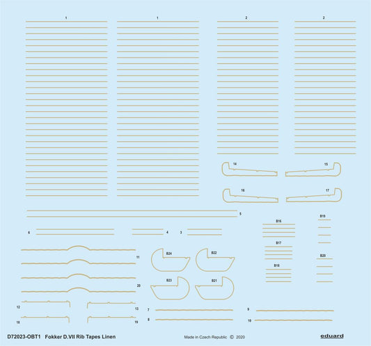 Eduard D72023 1:72 Fokker D.VII rib tapes linen