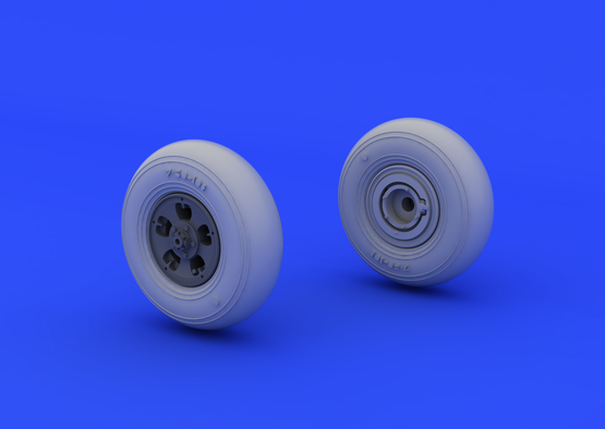 Eduard Brassin 648119 1:48 Supermarine Spitfire Mk.IXc/Mk.IXe wheels with weighted tyre effect - 5 spoke, smooth tire/tyre
