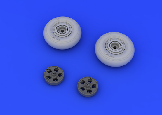Eduard Brassin 648119 1:48 Supermarine Spitfire Mk.IXc/Mk.IXe wheels with weighted tyre effect - 5 spoke, smooth tire/tyre