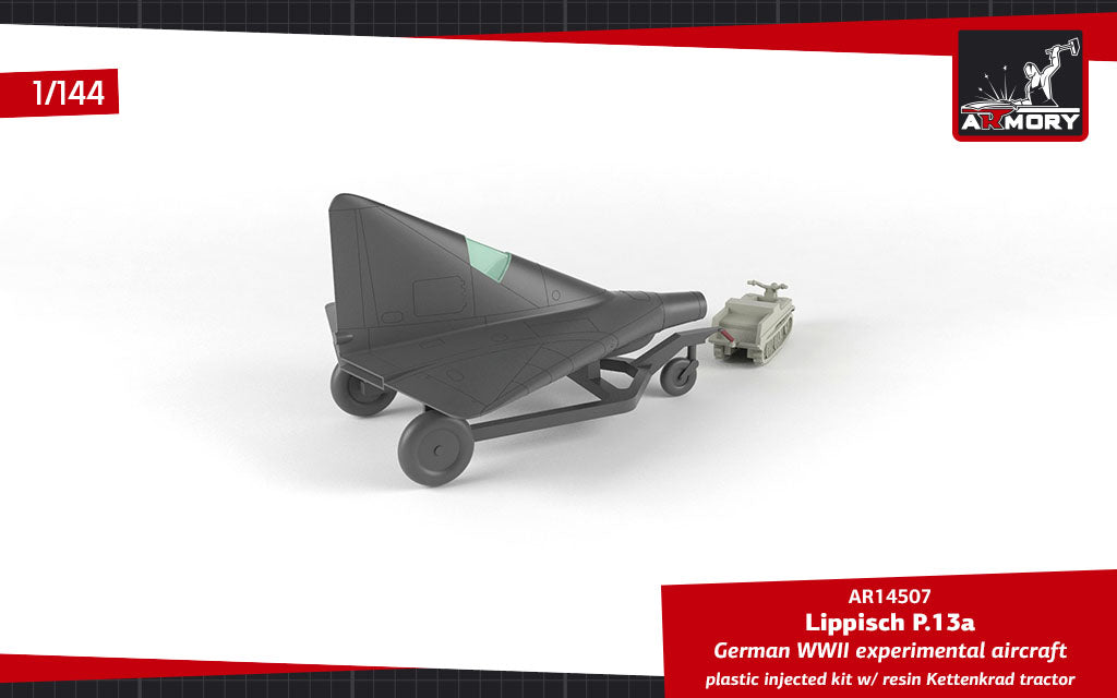 Armory 14507 1:144 Lippisch P.13a with Kettenkrad