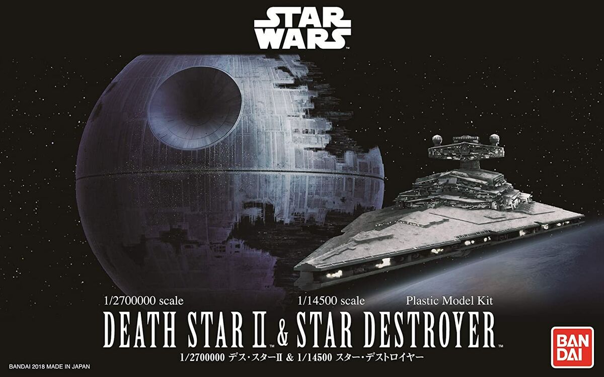 Bandai 01207 1:14500 & 1:2700000 Death Star II & Imperial Destroyer