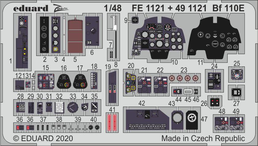 Eduard 491121 1:48 Messerschmitt Bf-110E NACHTJAGER Interior