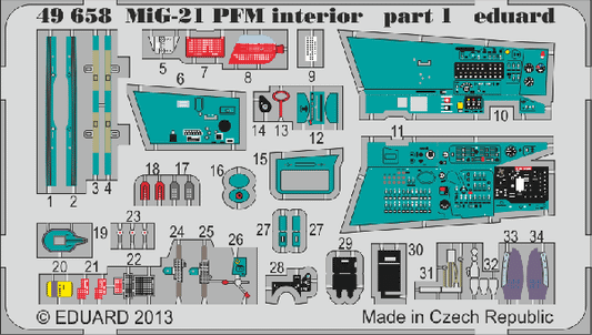 Eduard 49658 1:48 Mikoyan MiG-21PFM interior