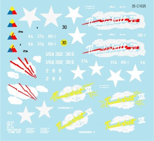 Star Decals 35-C1025 1:35 Thunderbolt V / VI / VII - 37th Tank Bn. M4 Sherman, M4A3 (76), M4A3E8 HVSS.