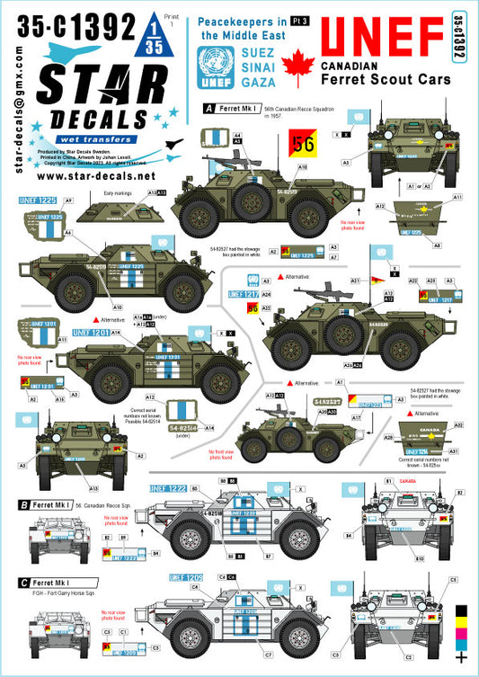 Star Decals 35-C1392 1:35 UNEF Canadian Ferrets