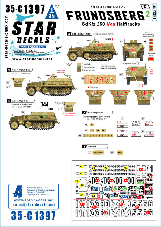 Star Decals 35-C1397 1:35 Frundsberg # 2