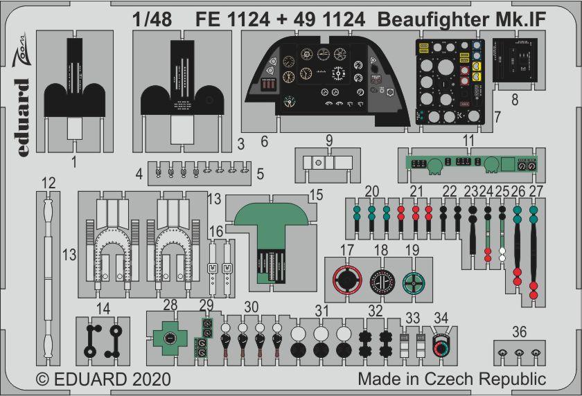 Eduard 491124 1:48 Bristol Beaufighter Mk.IF Detailing Set