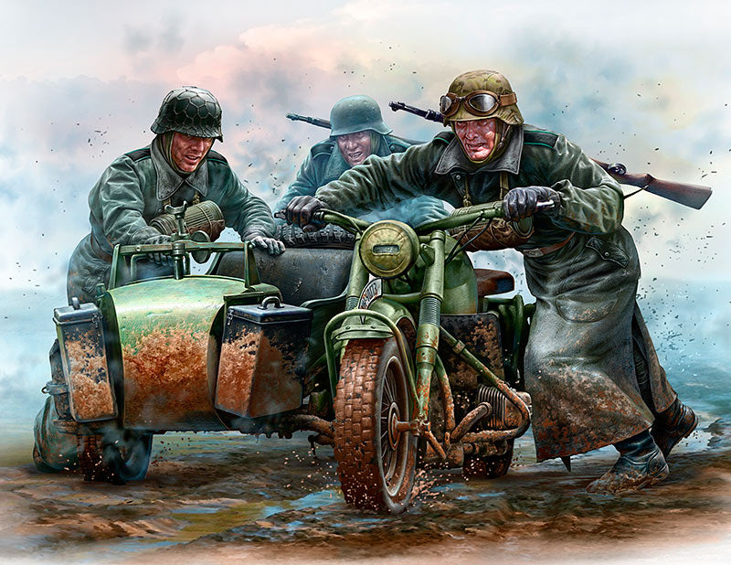 Master Box MB35178 1:35 German Motorcyclists, WWII era