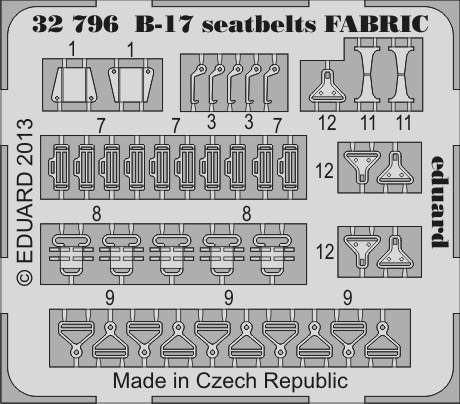 Eduard 32796 1:32 B-17G Flying Fortress seatbelts FABRIC