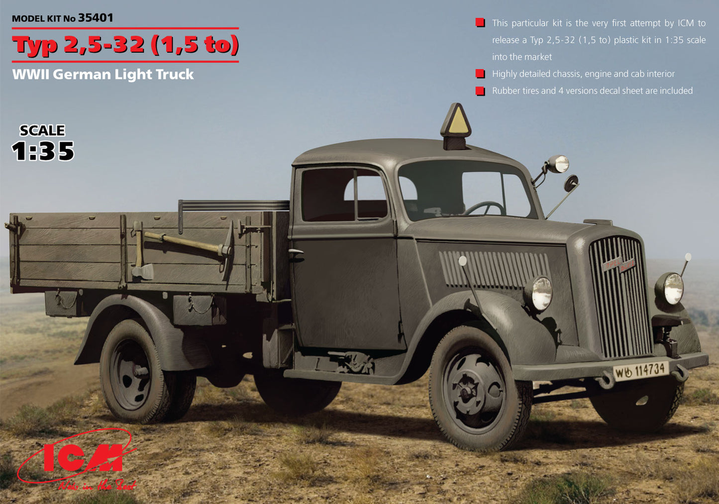 ICM 35401 1:35 Typ 2,5-32 (1,5 to) WWII German Light Truck