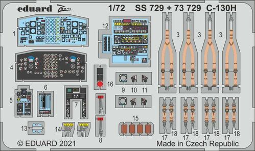 Eduard SS729 1:72 Lockheed C-130H Hercules cockpit detail