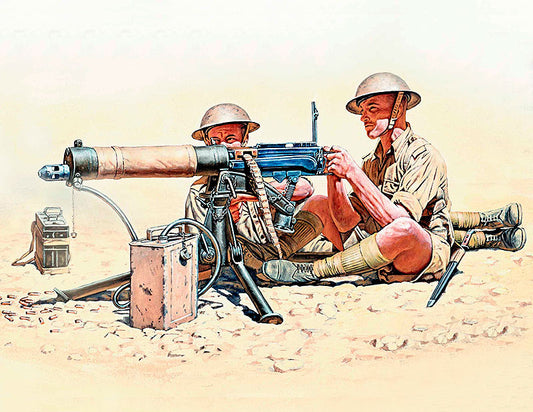 Master Box MB3597 1:35 Vickers Machine Gun team, North Africa Desert Battle Series, WWII era