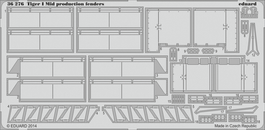 Eduard 36276 1:35 Pz.Kpfw.VI Ausf.E Tiger I Mid-Production fenders