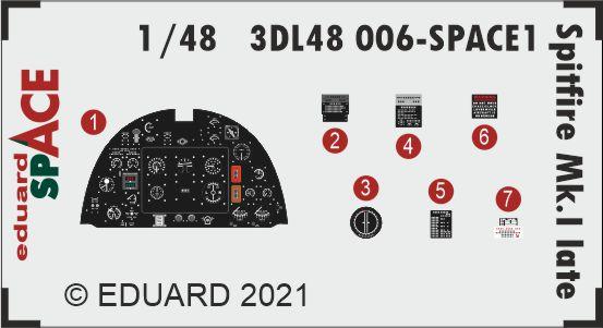 Eduard 3DL48006 1:48 Supermarine Spitfire Mk.I late SPACE