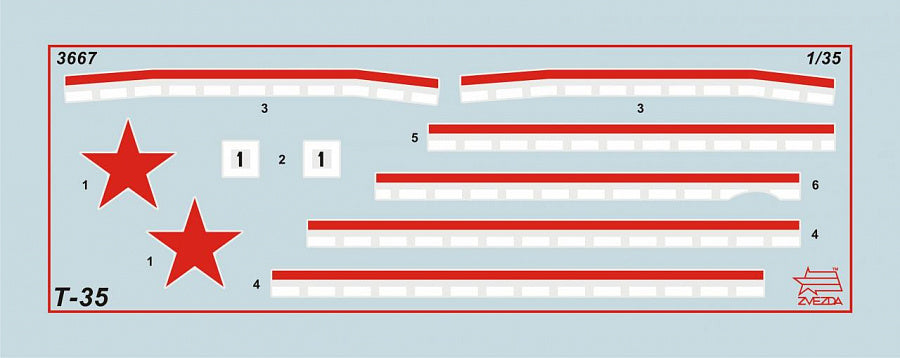 Zvezda 3667 1:35 Soviet T-35 Heavy Tank
