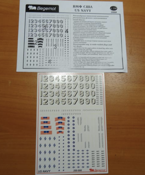 Begemot 350-006 1:350 U.S. Navy Flags and Markings.