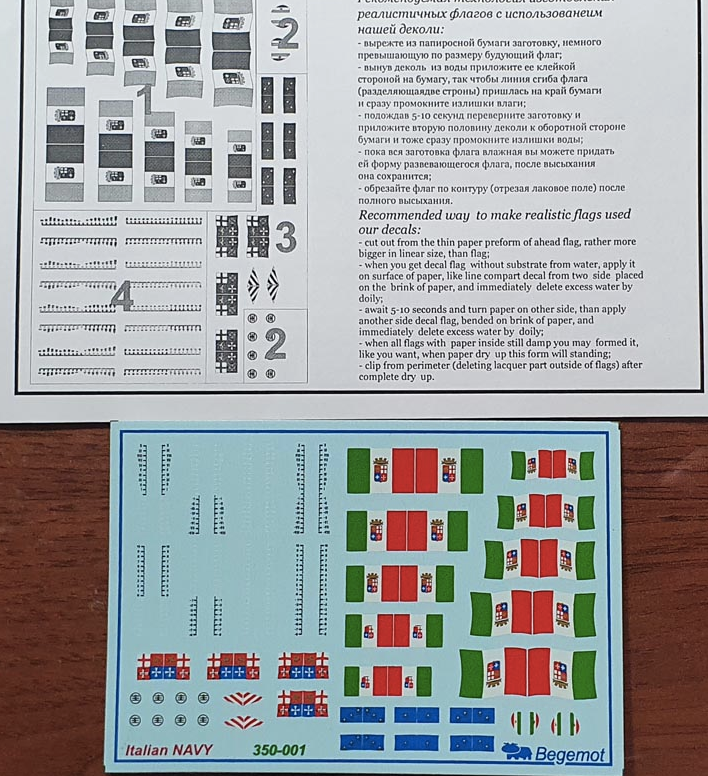 Begemot 350-001 1:350 Italian Navy Flags and Markings