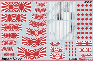 Begemot 350-003 1:350 Japan Navy Navy Flags and Markings.