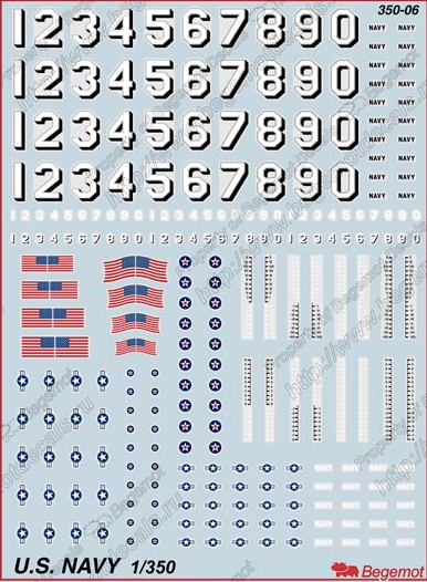 Begemot 350-006 1:350 U.S. Navy Flags and Markings.