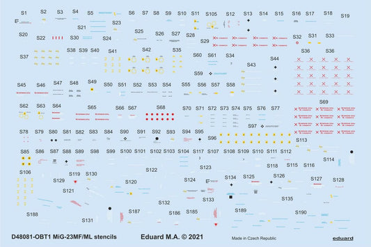 Eduard D48081 1:48 Mikoyan MiG-23MF/ML stencils