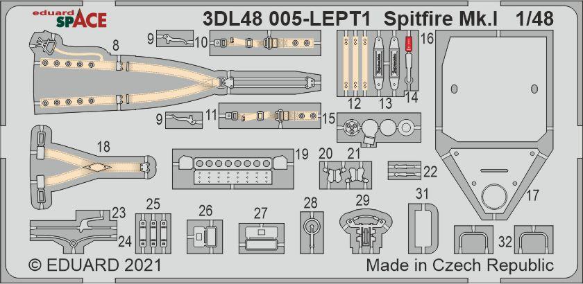 Eduard 3DL48005 1:48 Supermarine Spitfire Mk.I early version SPACE