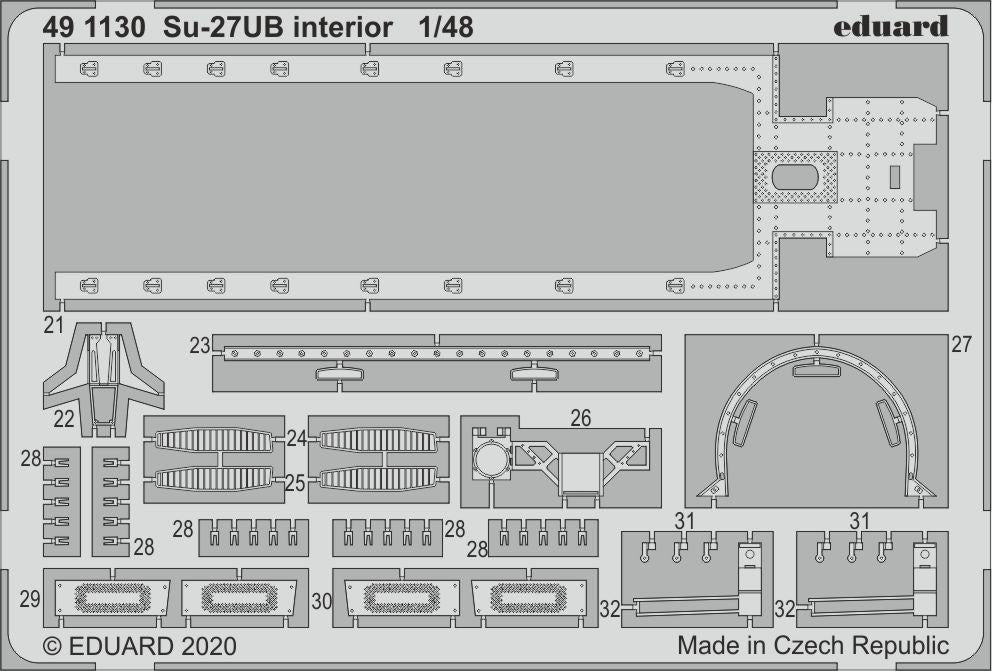 Eduard 491130 1:48 Sukhoi Su-27UB Interior